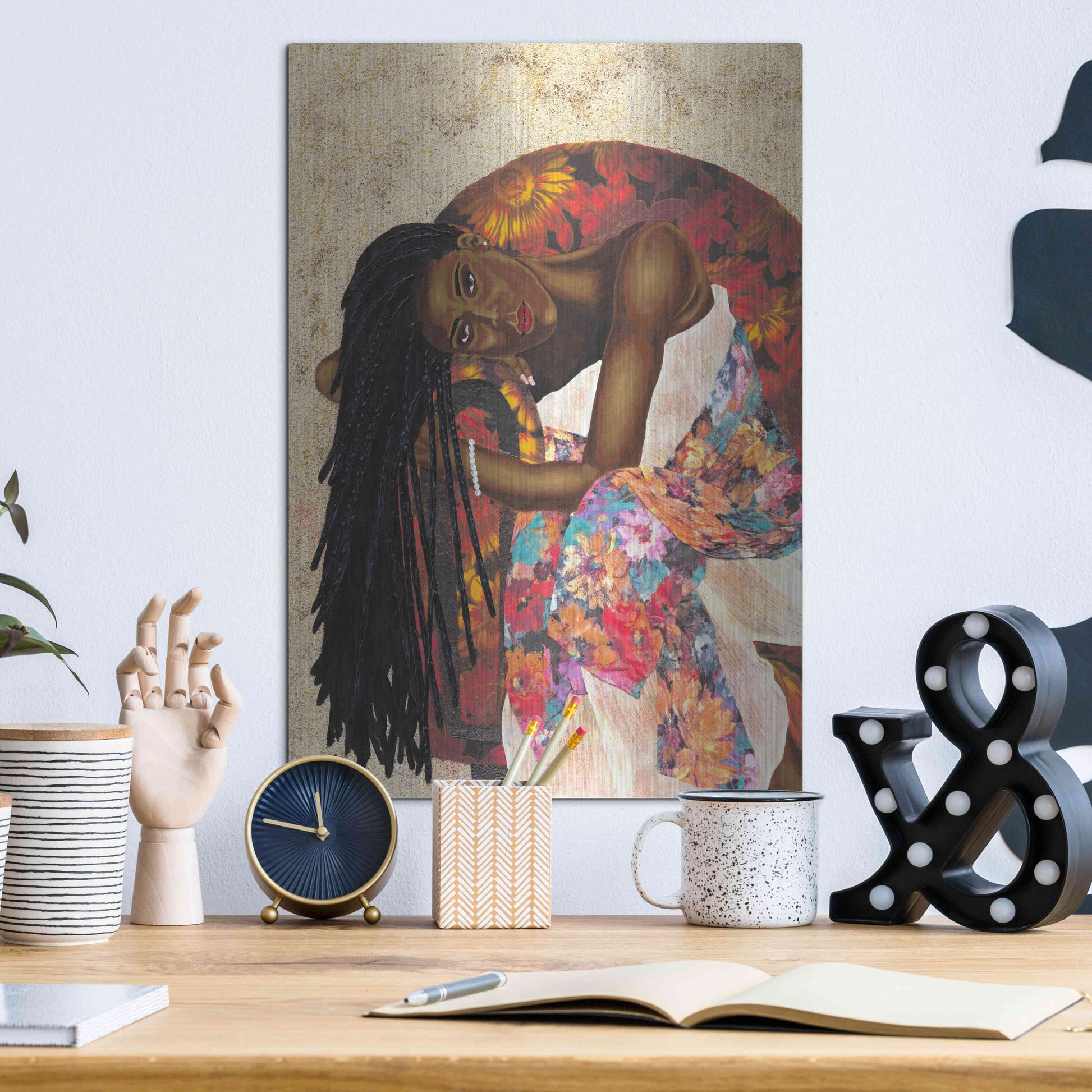 Luxe Metal Art 'Woman Strong III' by Alonzo Saunders, Metal Wall Art,12x16