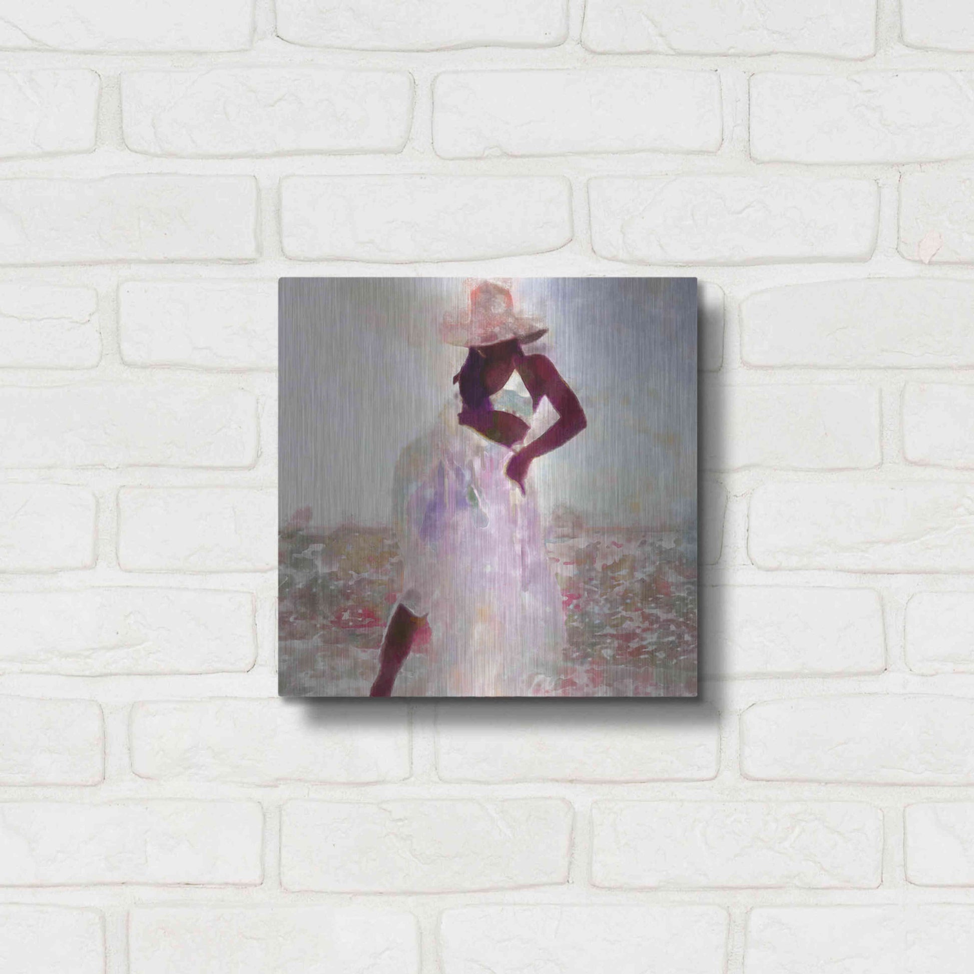 Luxe Metal Art 'Her Colorful Dance I' by Alonzo Saunders, Metal Wall Art,12x12