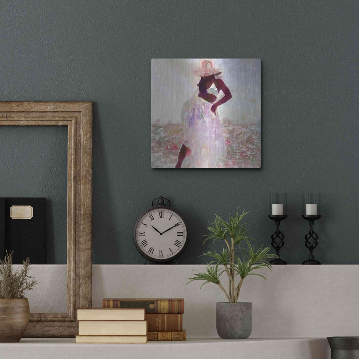 Luxe Metal Art 'Her Colorful Dance I' by Alonzo Saunders, Metal Wall Art,12x12