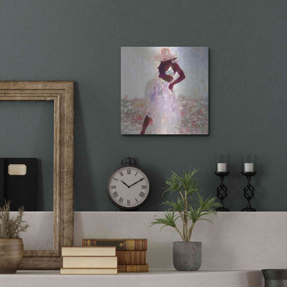 Luxe Metal Art 'Her Colorful Dance I' by Alonzo Saunders, Metal Wall Art,12x12