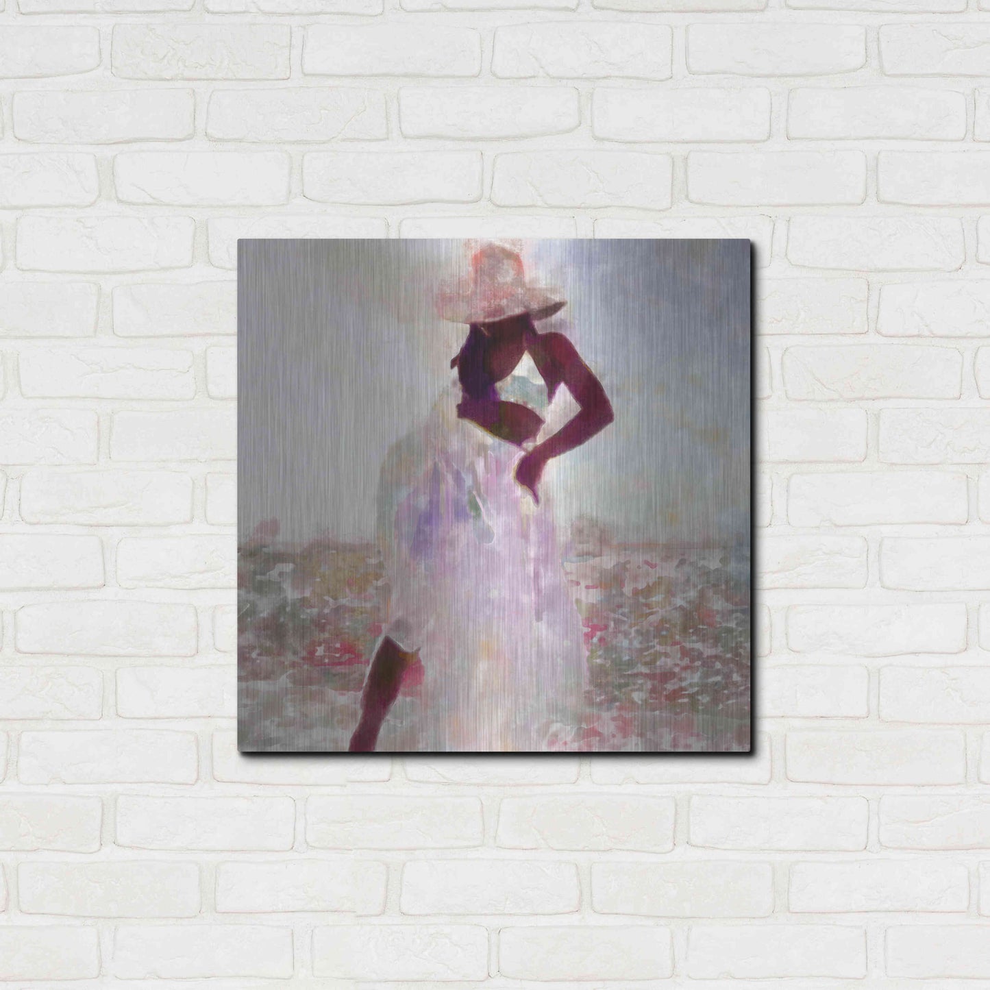 Luxe Metal Art 'Her Colorful Dance I' by Alonzo Saunders, Metal Wall Art,24x24