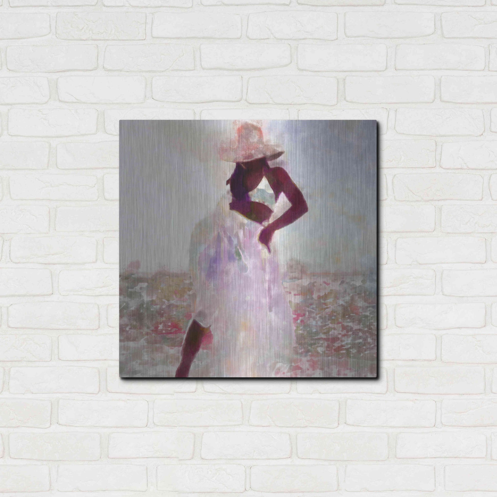 Luxe Metal Art 'Her Colorful Dance I' by Alonzo Saunders, Metal Wall Art,24x24