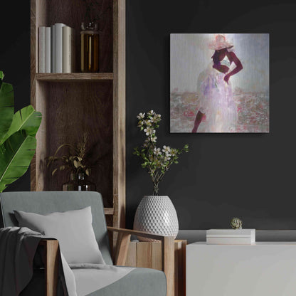 Luxe Metal Art 'Her Colorful Dance I' by Alonzo Saunders, Metal Wall Art,24x24