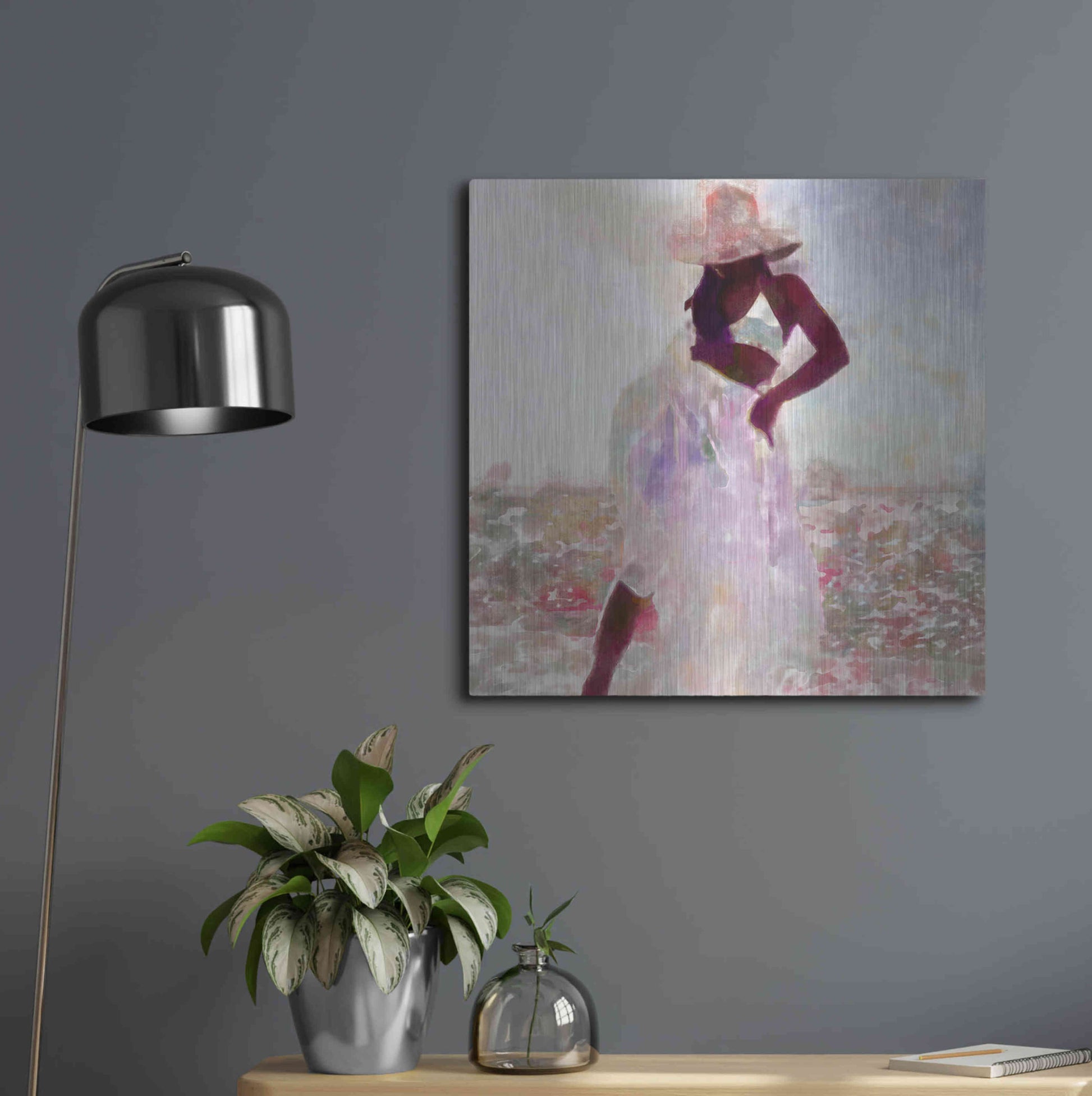 Luxe Metal Art 'Her Colorful Dance I' by Alonzo Saunders, Metal Wall Art,24x24