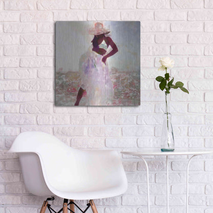 Luxe Metal Art 'Her Colorful Dance I' by Alonzo Saunders, Metal Wall Art,24x24