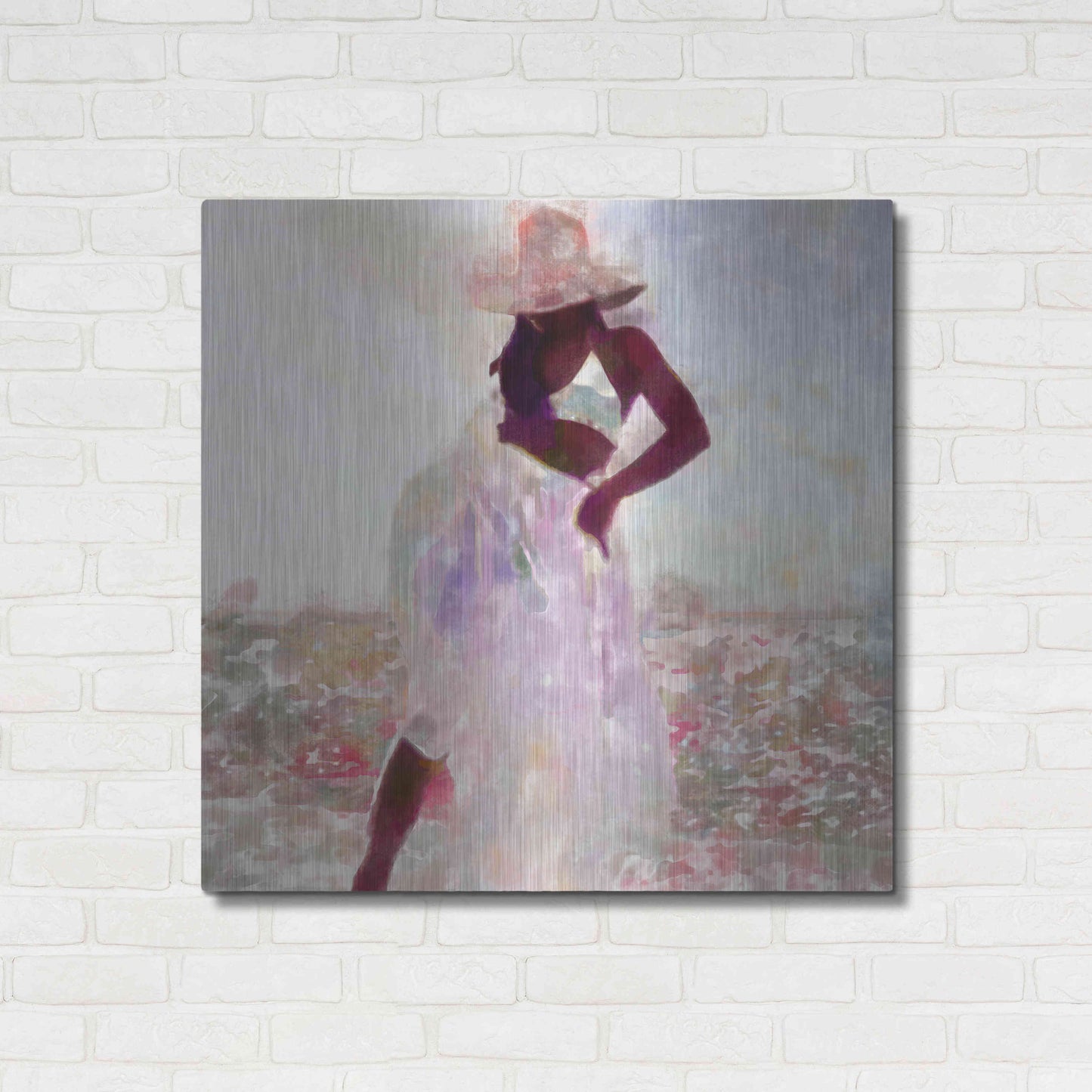 Luxe Metal Art 'Her Colorful Dance I' by Alonzo Saunders, Metal Wall Art,36x36