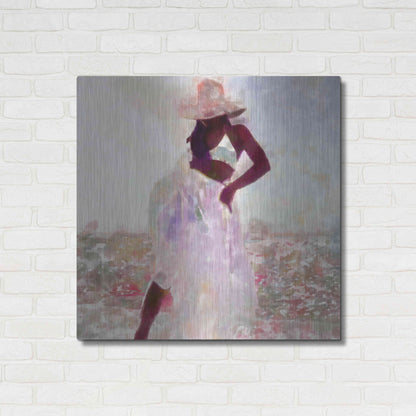 Luxe Metal Art 'Her Colorful Dance I' by Alonzo Saunders, Metal Wall Art,36x36