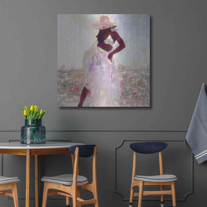 Luxe Metal Art 'Her Colorful Dance I' by Alonzo Saunders, Metal Wall Art,36x36
