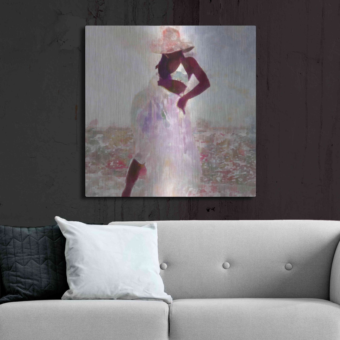Luxe Metal Art 'Her Colorful Dance I' by Alonzo Saunders, Metal Wall Art,36x36