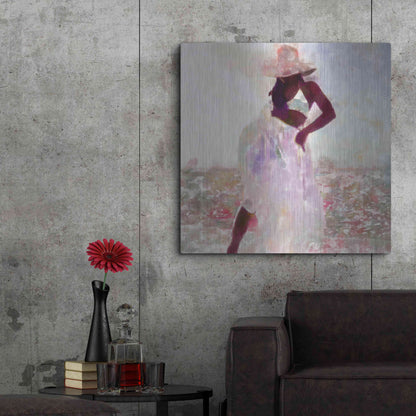 Luxe Metal Art 'Her Colorful Dance I' by Alonzo Saunders, Metal Wall Art,36x36