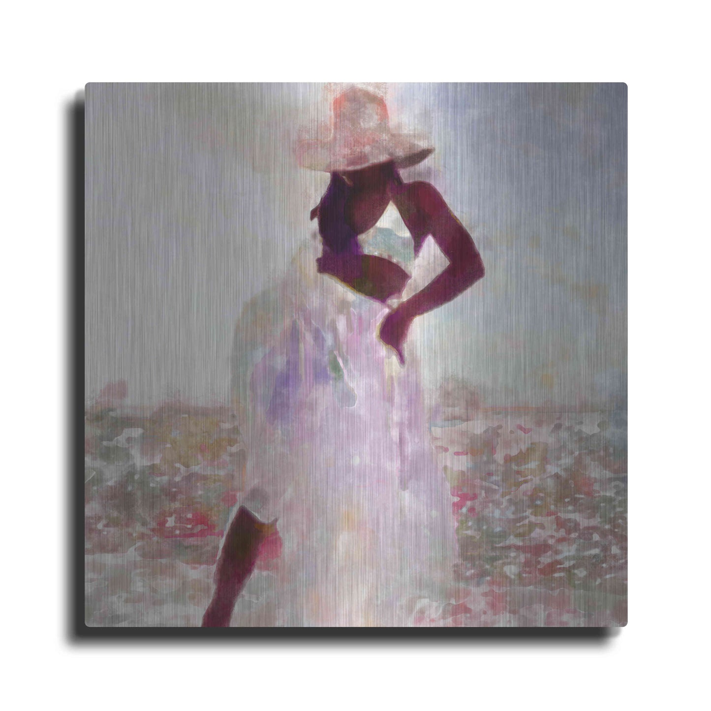 Luxe Metal Art 'Her Colorful Dance I' by Alonzo Saunders, Metal Wall Art