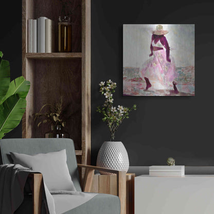 Luxe Metal Art 'Her Colorful Dance II' by Alonzo Saunders, Metal Wall Art,24x24