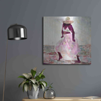 Luxe Metal Art 'Her Colorful Dance II' by Alonzo Saunders, Metal Wall Art,24x24