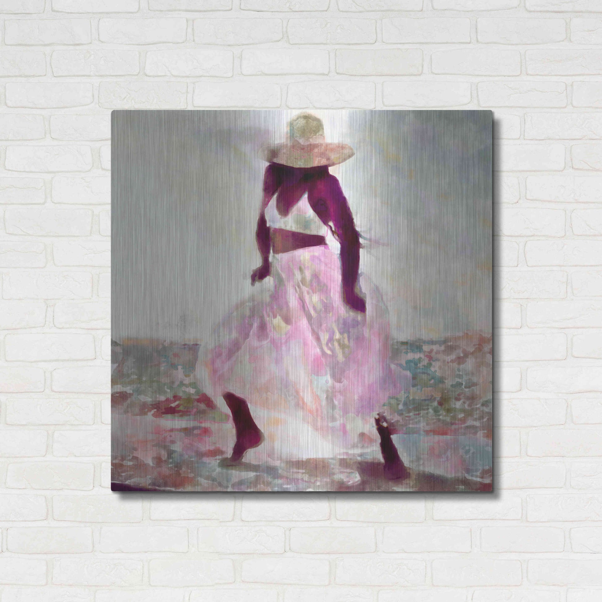 Luxe Metal Art 'Her Colorful Dance II' by Alonzo Saunders, Metal Wall Art,36x36