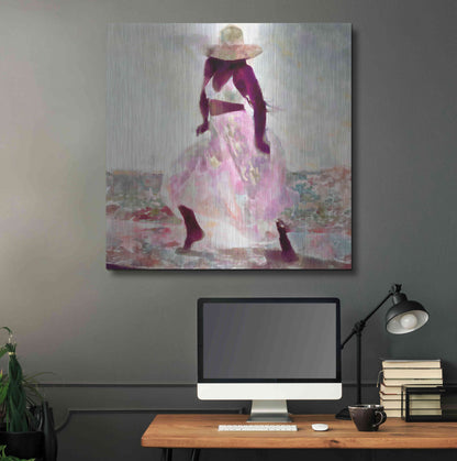 Luxe Metal Art 'Her Colorful Dance II' by Alonzo Saunders, Metal Wall Art,36x36