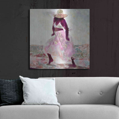 Luxe Metal Art 'Her Colorful Dance II' by Alonzo Saunders, Metal Wall Art,36x36