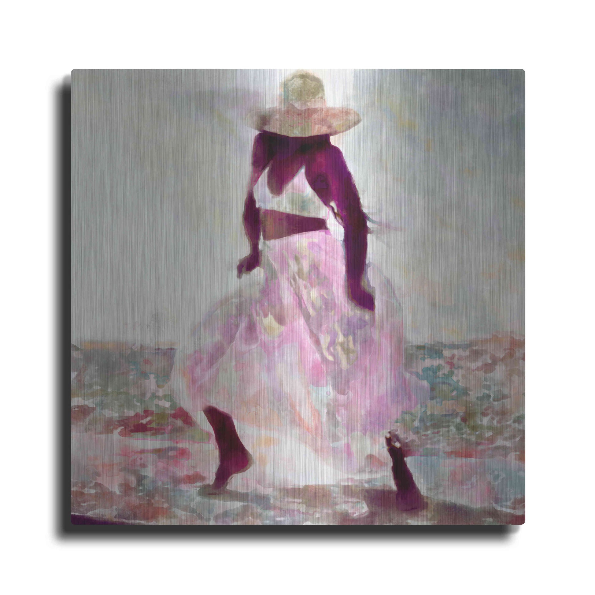 Luxe Metal Art 'Her Colorful Dance II' by Alonzo Saunders, Metal Wall Art