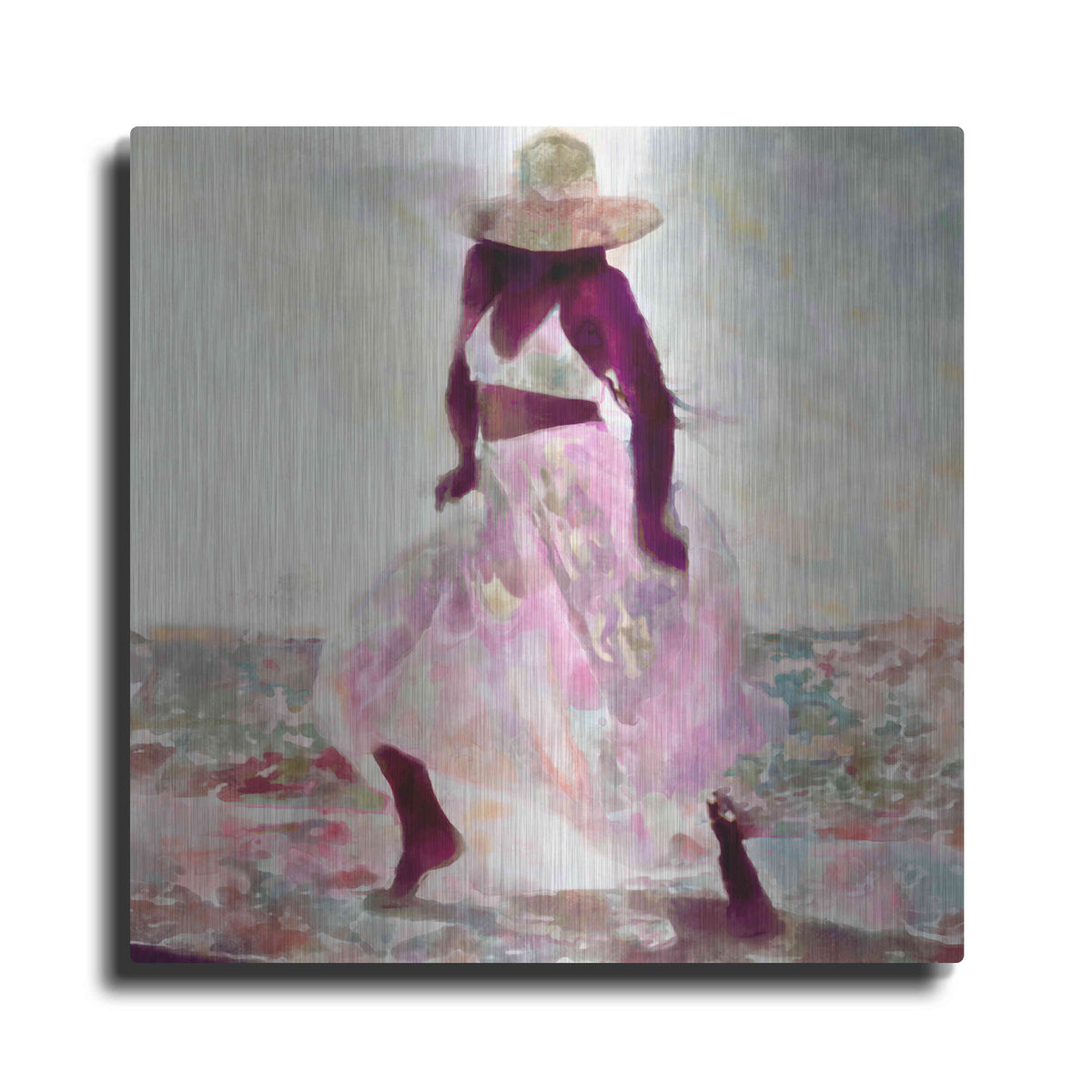 Luxe Metal Art 'Her Colorful Dance II' by Alonzo Saunders, Metal Wall Art
