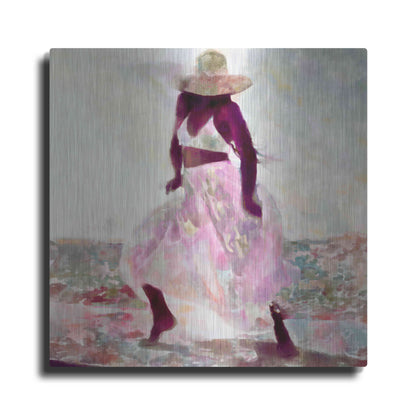 Luxe Metal Art 'Her Colorful Dance II' by Alonzo Saunders, Metal Wall Art