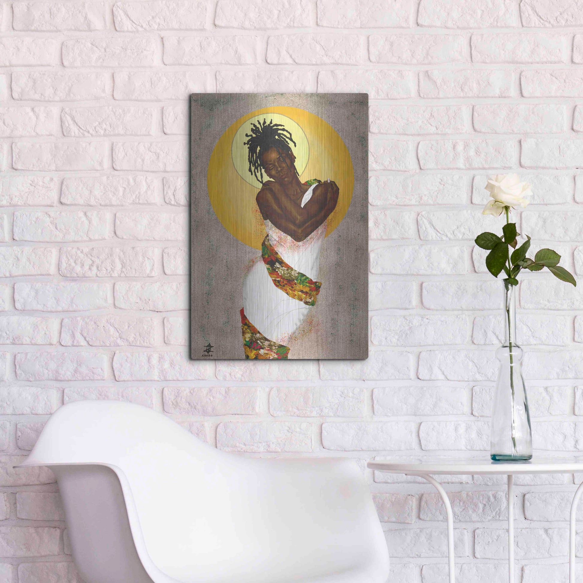 Luxe Metal Art 'Her Love' by Alonzo Saunders, Metal Wall Art,16x24