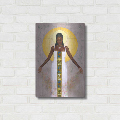 Luxe Metal Art 'Her Peace' by Alonzo Saunders, Metal Wall Art,16x24
