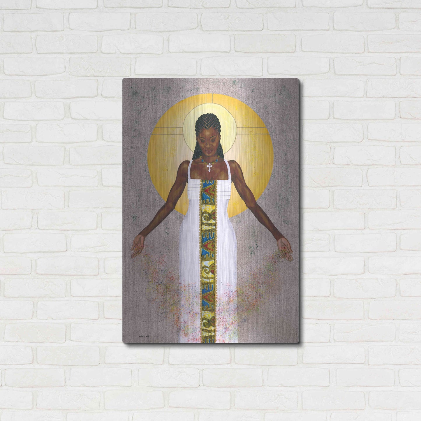 Luxe Metal Art 'Her Peace' by Alonzo Saunders, Metal Wall Art,24x36