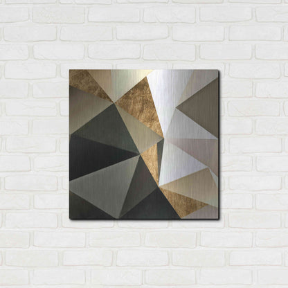 Luxe Metal Art 'Gold Polygon Wall I' by Alonzo Saunders, Metal Wall Art,24x24