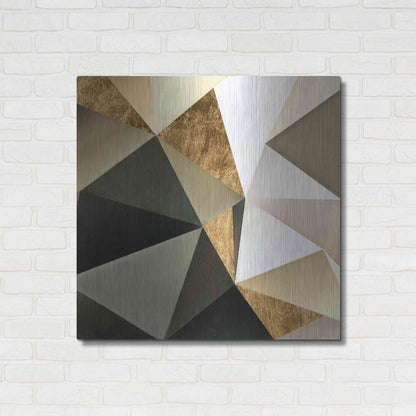 Luxe Metal Art 'Gold Polygon Wall I' by Alonzo Saunders, Metal Wall Art,36x36
