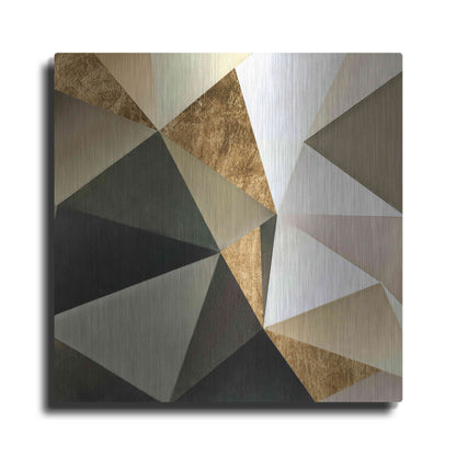 Luxe Metal Art 'Gold Polygon Wall I' by Alonzo Saunders, Metal Wall Art