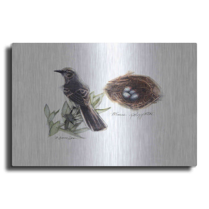 Luxe Metal Art 'Bird & Nest Study I' by Bruce Dean, Metal Wall Art