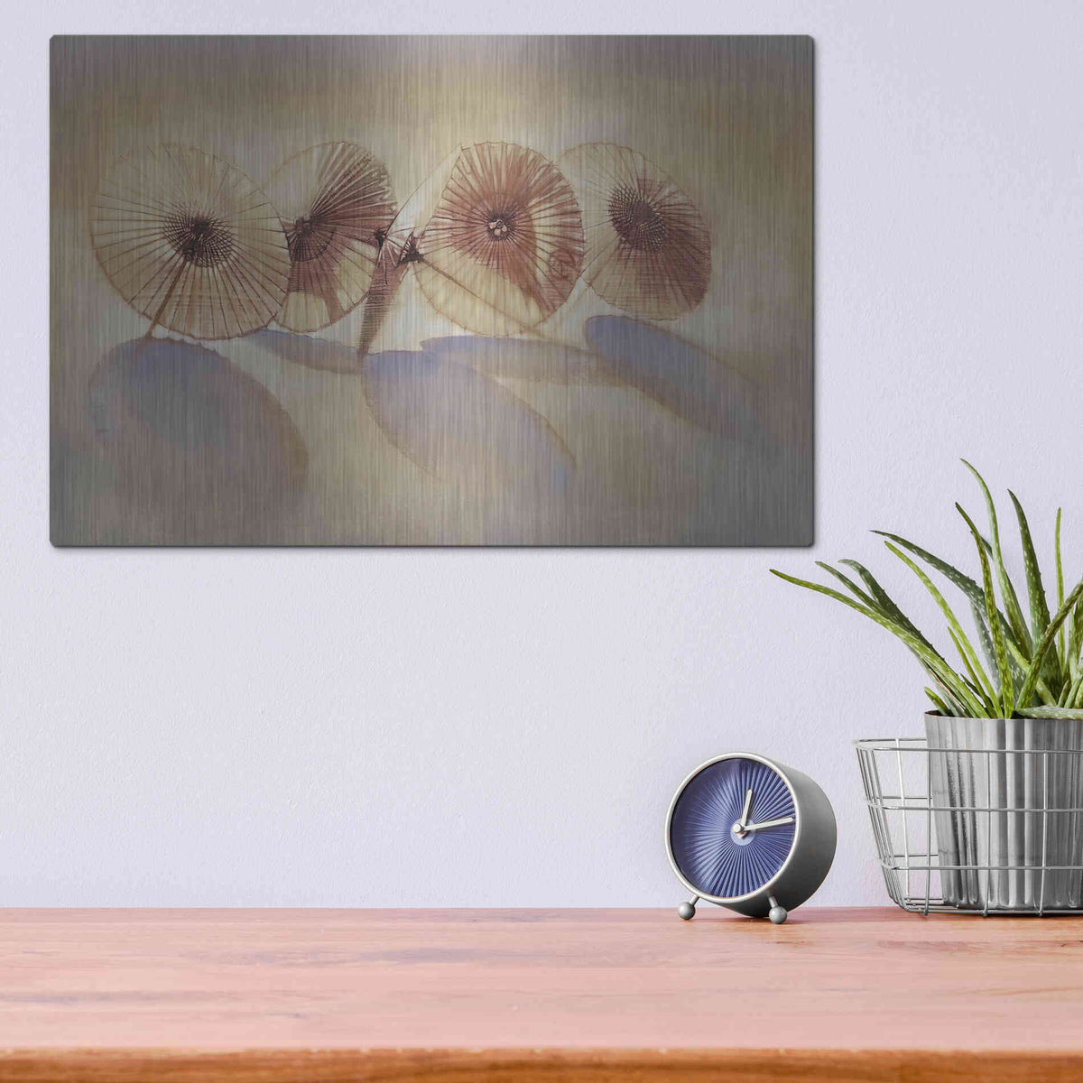 Luxe Metal Art 'Parisols I' by Bruce Dean, Metal Wall Art,16x12