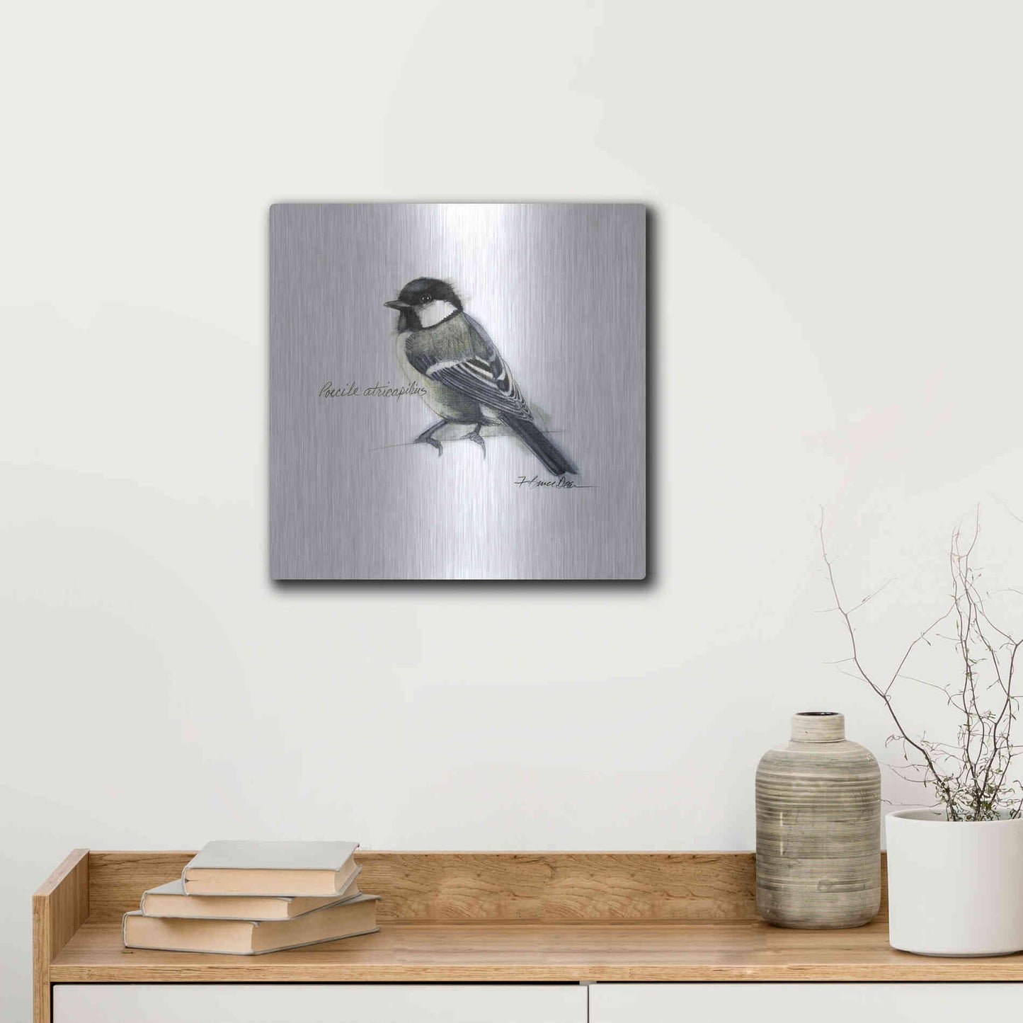 Luxe Metal Art 'Songbird Study II' by Bruce Dean, Metal Wall Art,12x12