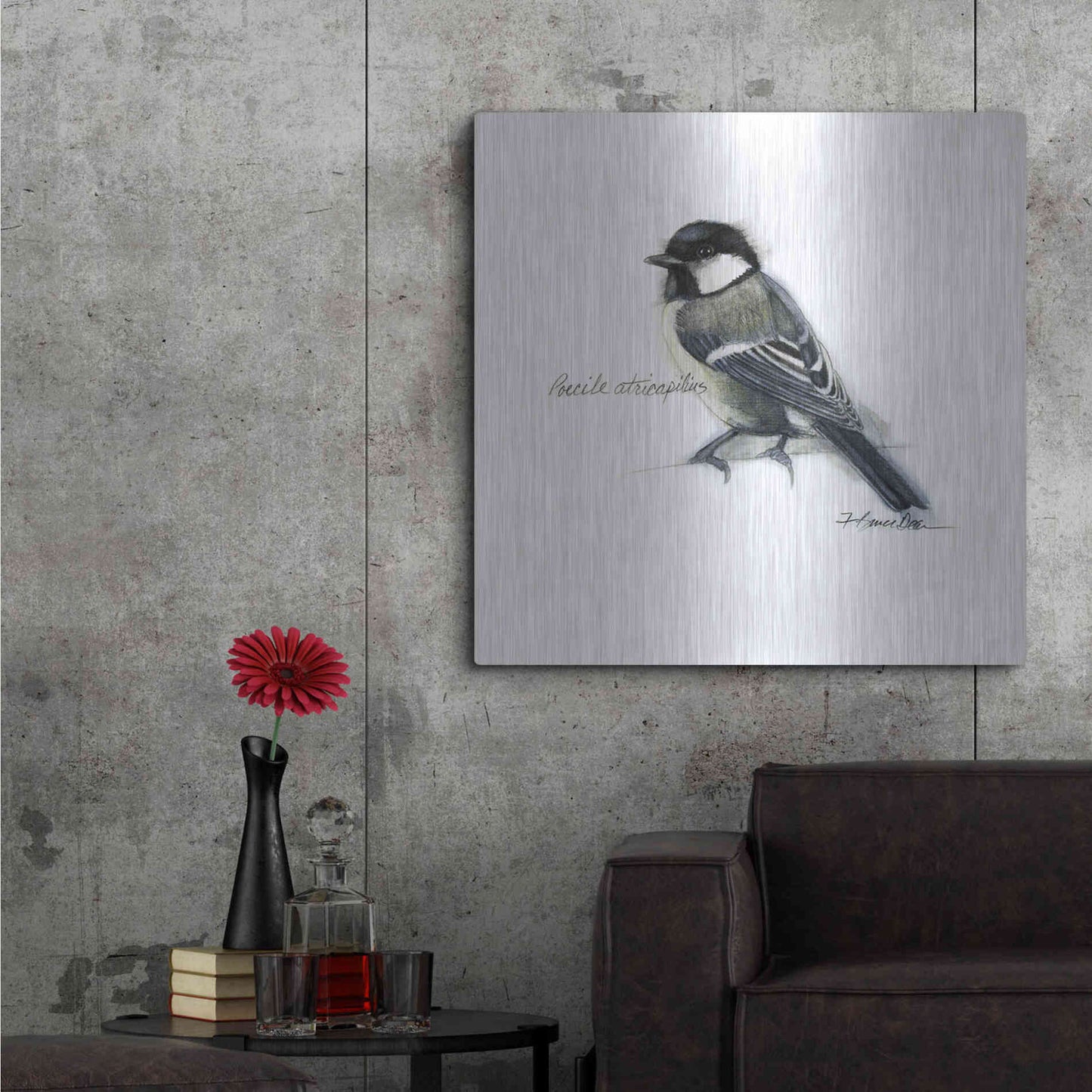 Luxe Metal Art 'Songbird Study II' by Bruce Dean, Metal Wall Art,36x36