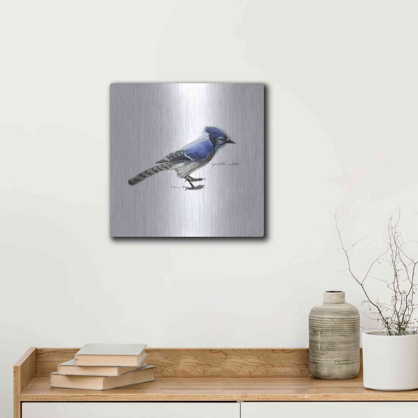 Luxe Metal Art 'Songbird Study III' by Bruce Dean, Metal Wall Art,12x12