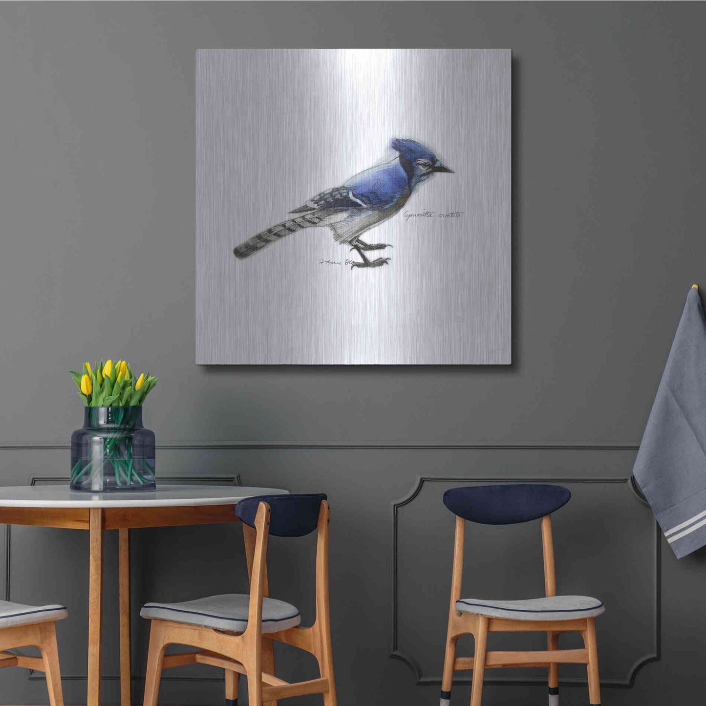 Luxe Metal Art 'Songbird Study III' by Bruce Dean, Metal Wall Art,36x36