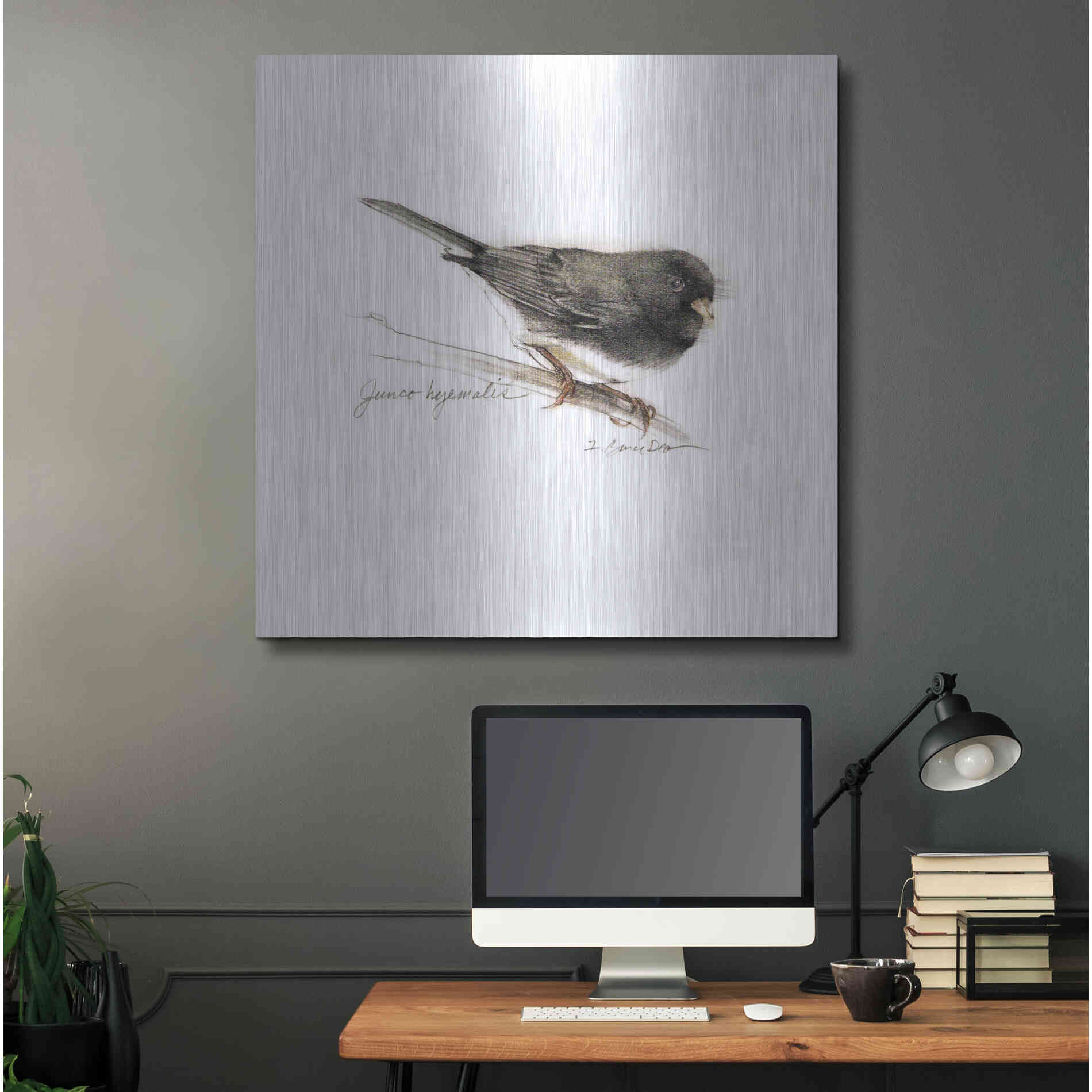 Luxe Metal Art 'Songbird Study V' by Bruce Dean, Metal Wall Art,36x36