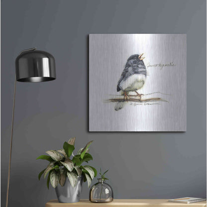 Luxe Metal Art 'Songbird Study VI' by Bruce Dean, Metal Wall Art,24x24