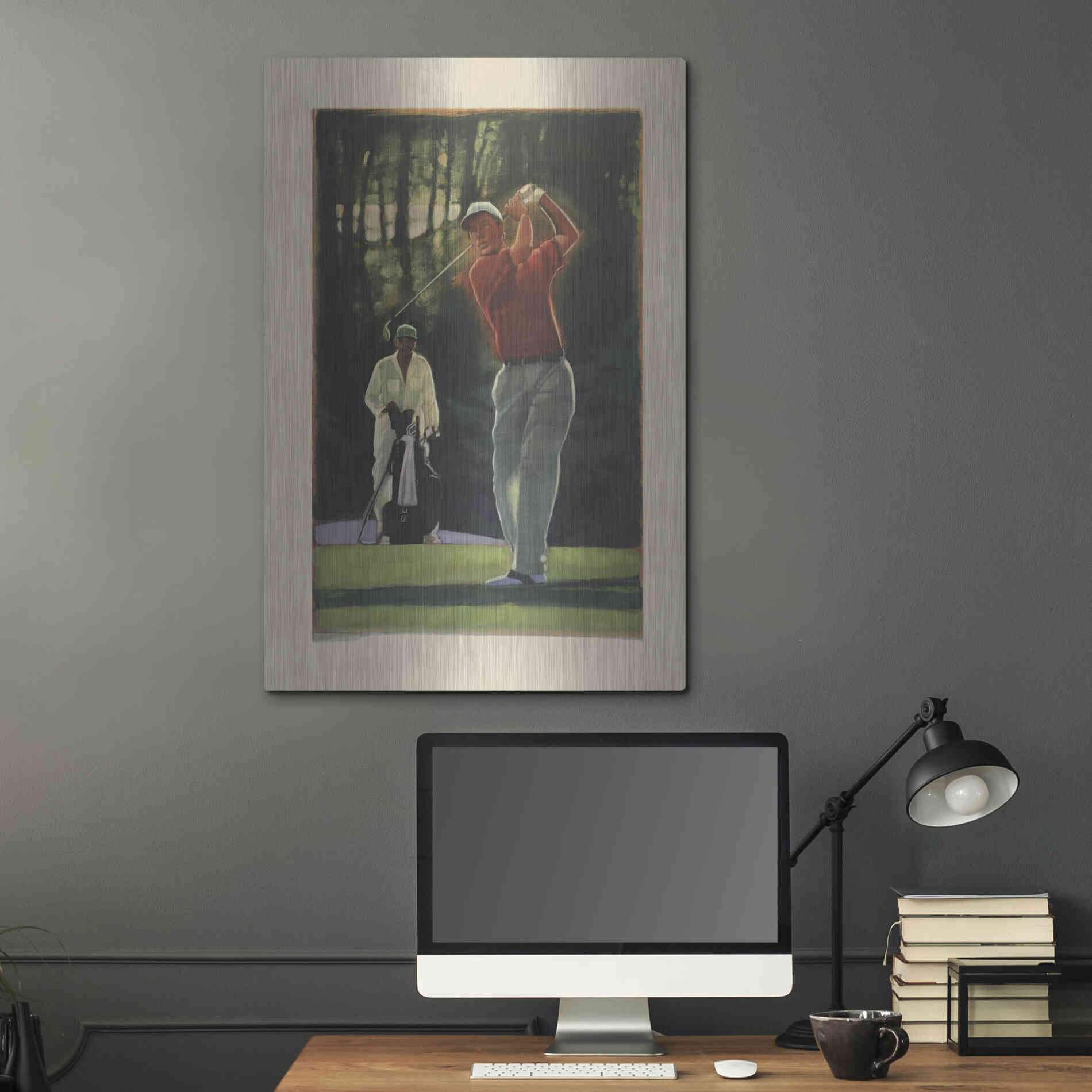 Luxe Metal Art 'The Golfer' by Bruce Dean, Metal Wall Art,24x36