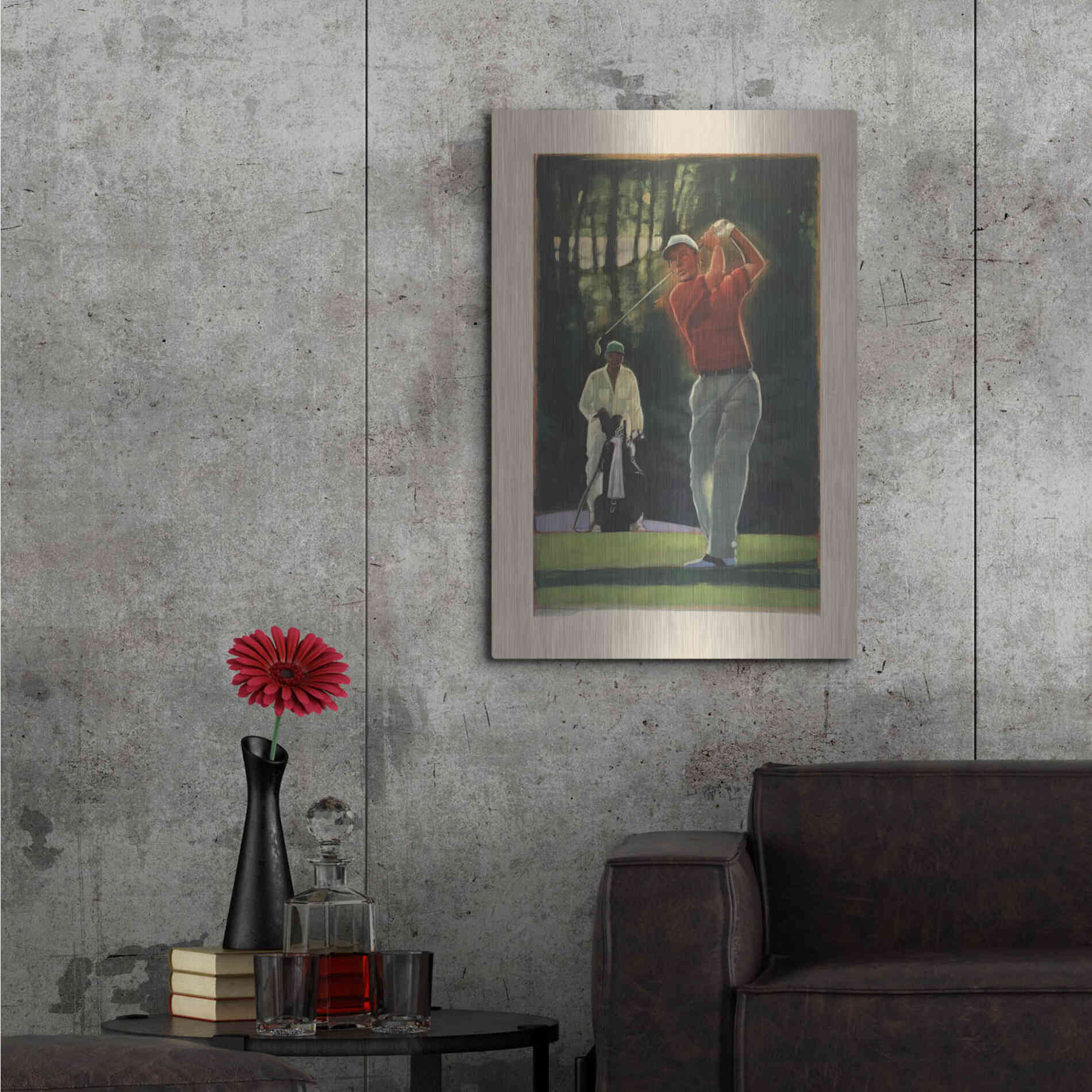 Luxe Metal Art 'The Golfer' by Bruce Dean, Metal Wall Art,24x36