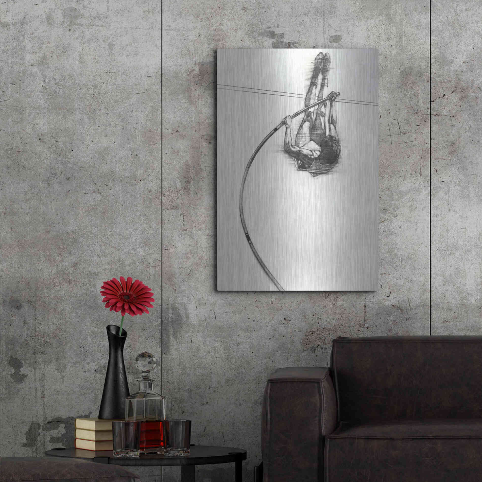 Luxe Metal Art 'The Vaulter' by Bruce Dean, Metal Wall Art,24x36