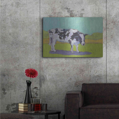 Luxe Metal Art 'Pasture Cow I' by Carol Young, Metal Wall Art,36x24