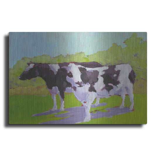 Luxe Metal Art 'Pasture Cows II' by Carol Young, Metal Wall Art