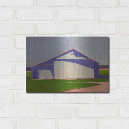 Luxe Metal Art 'Bucolic Structure VIII' by Carol Young, Metal Wall Art,16x12