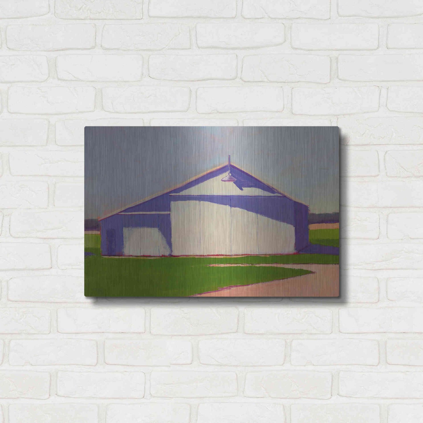 Luxe Metal Art 'Bucolic Structure VIII' by Carol Young, Metal Wall Art,24x16