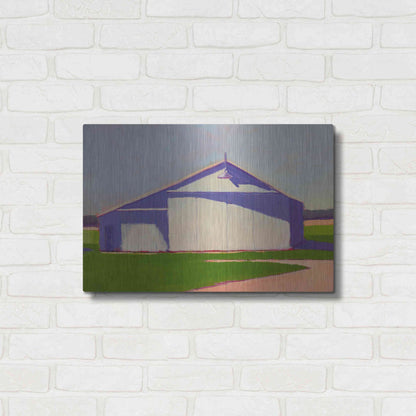 Luxe Metal Art 'Bucolic Structure VIII' by Carol Young, Metal Wall Art,24x16