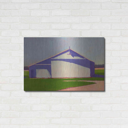 Luxe Metal Art 'Bucolic Structure VIII' by Carol Young, Metal Wall Art,36x24