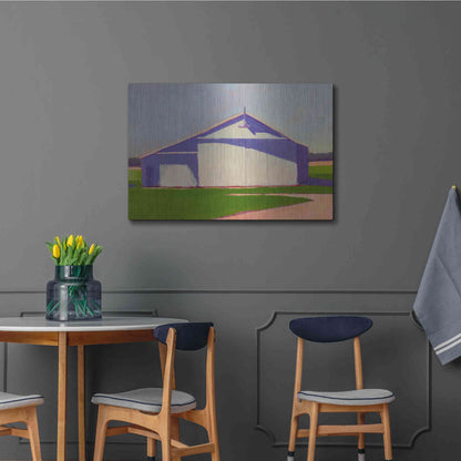 Luxe Metal Art 'Bucolic Structure VIII' by Carol Young, Metal Wall Art,36x24