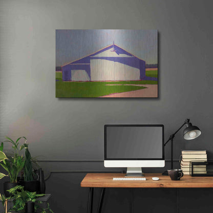 Luxe Metal Art 'Bucolic Structure VIII' by Carol Young, Metal Wall Art,36x24