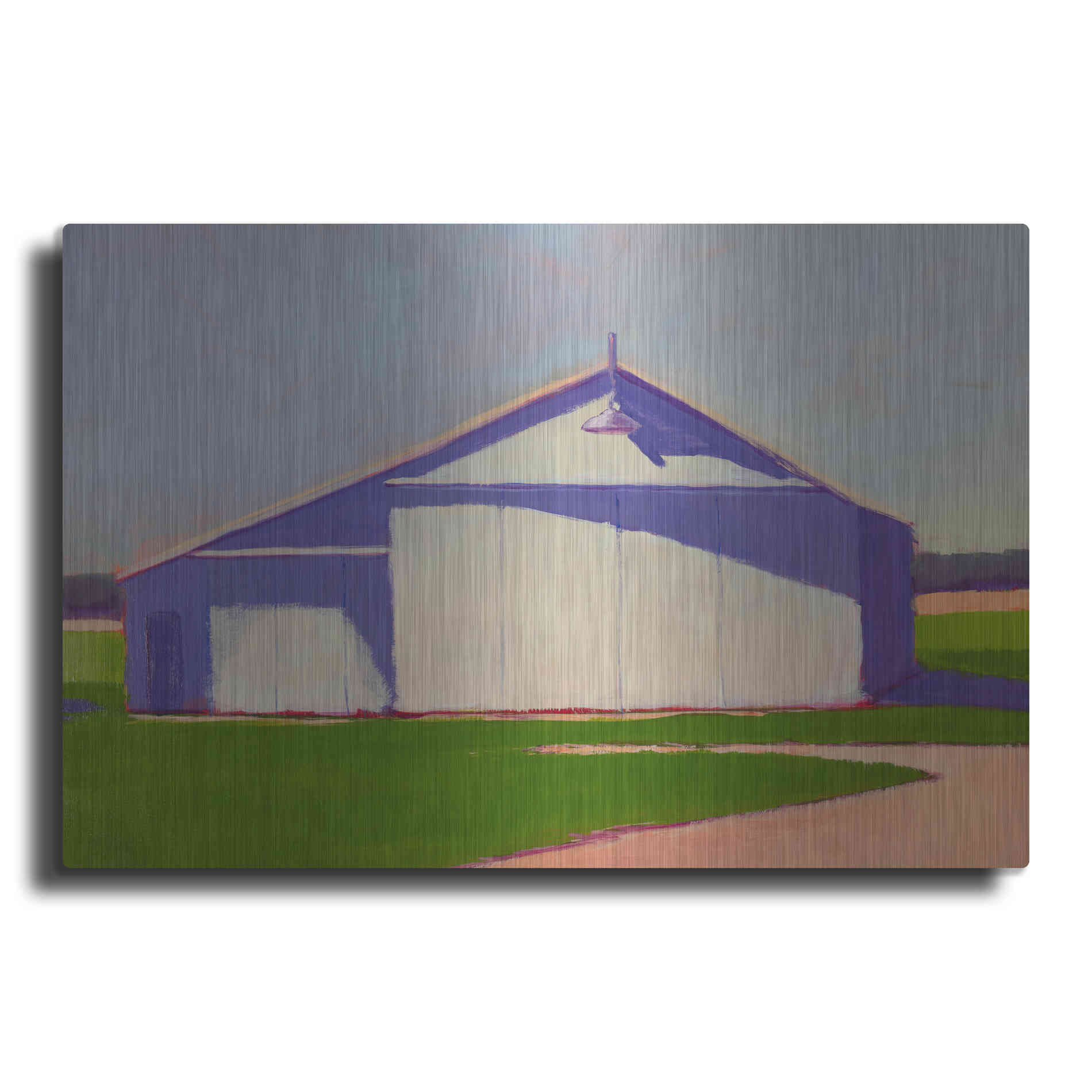 Luxe Metal Art 'Bucolic Structure VIII' by Carol Young, Metal Wall Art