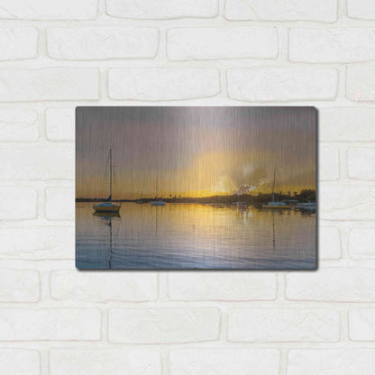 Luxe Metal Art 'In the Golden Light IV' by Emily Kalina, Metal Wall Art,16x12